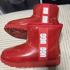 UGG Women Red Rain Boots
